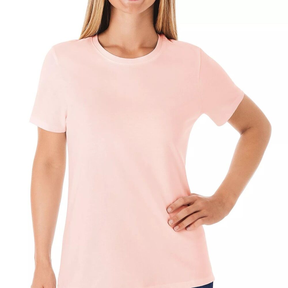 Member's Mark Women's Essential Short Sleeve Crewneck Tee Pink Size M